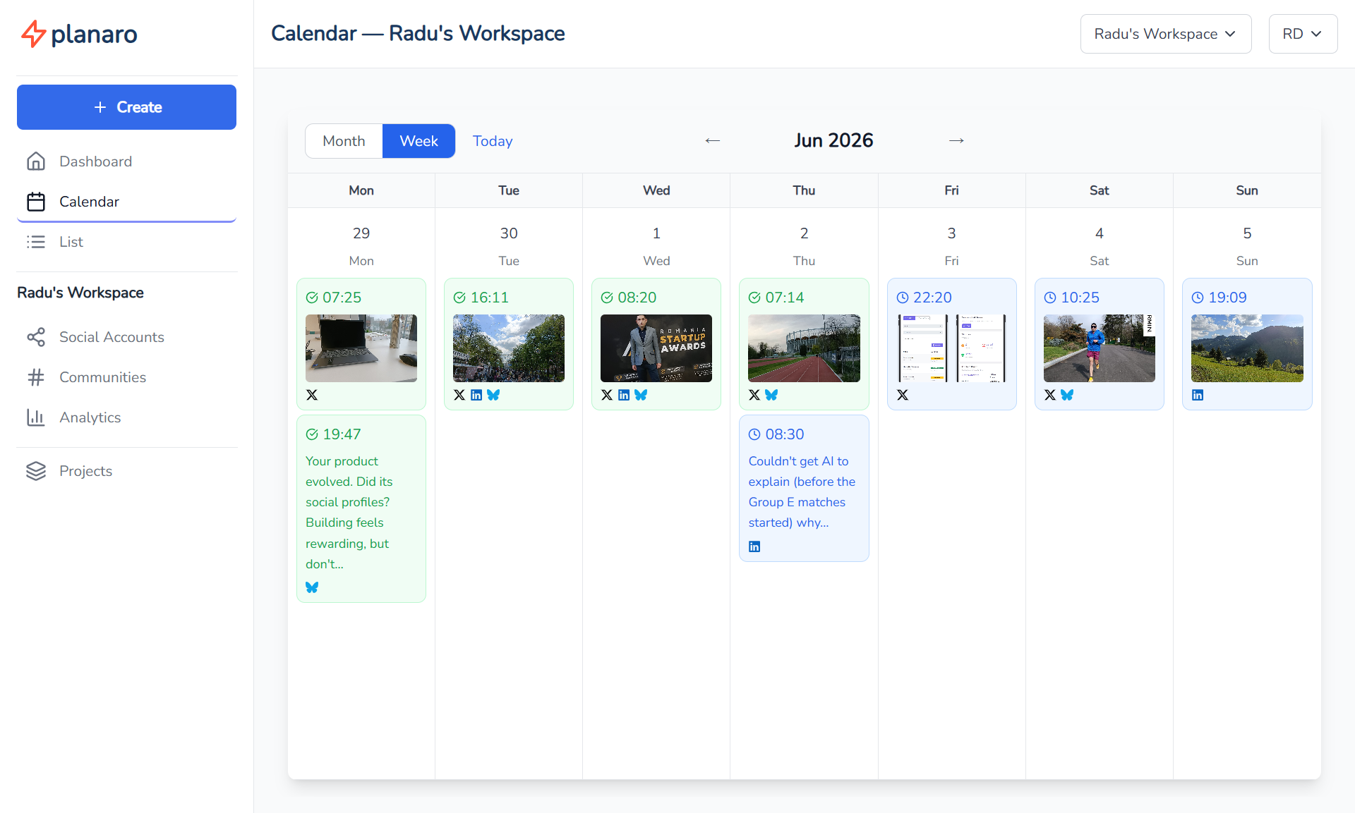 Planaro Dashboard